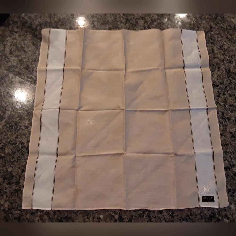Celine Taupe Handkerchief with Stripes
